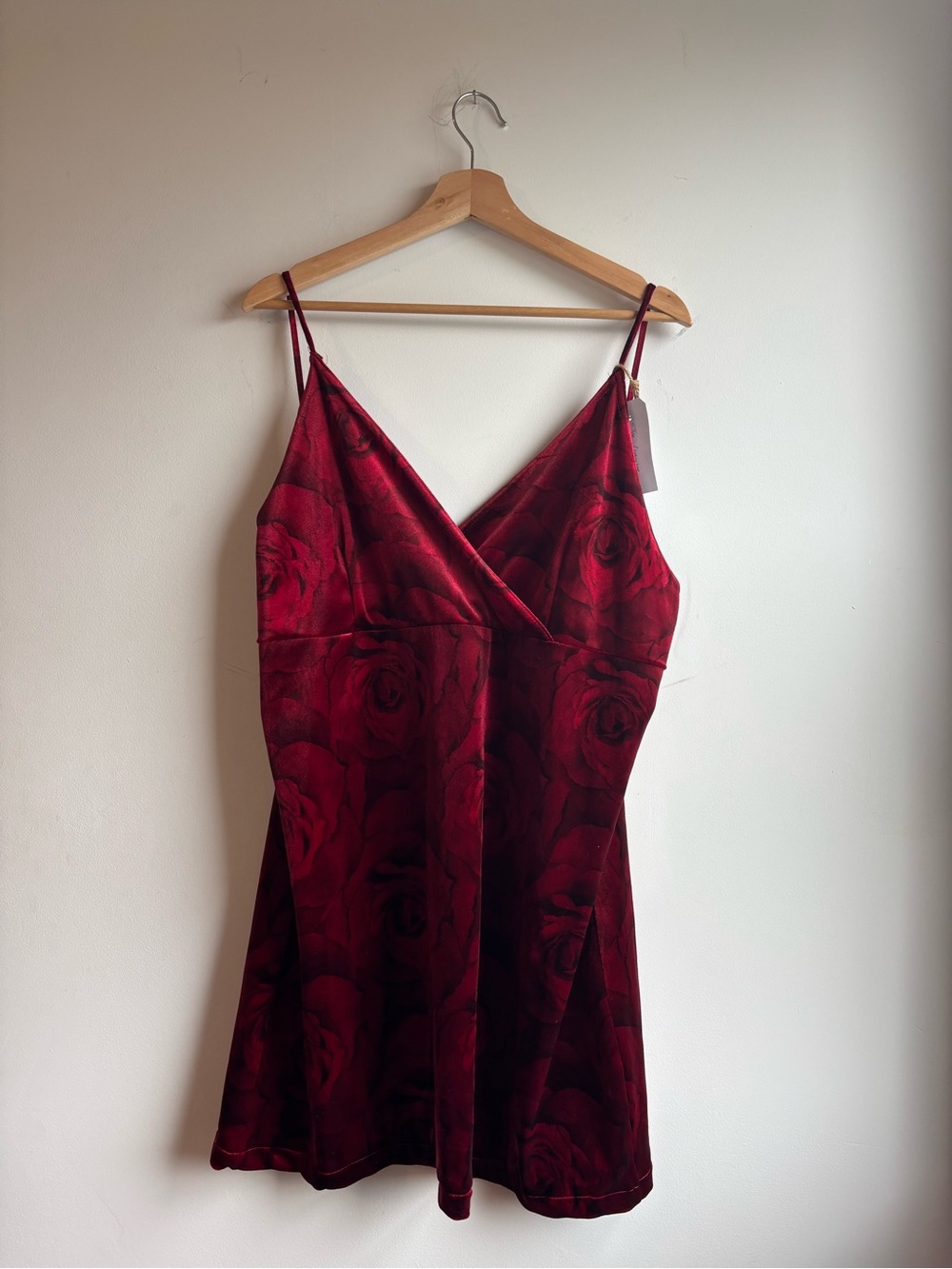 Red Rose Velvet Slip Dress